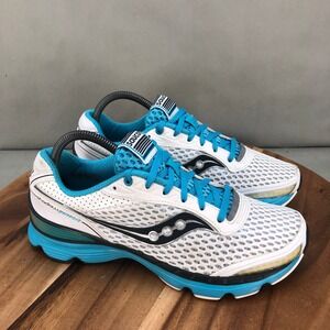 Saucony Shadow Genesis Running Shoes Womens Size 9.5 White Blue Mesh Sneakers